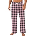 thumbnail image 1 of Nestiefly Men's Warm Flannel Pajama Pants, Plaid Cotton Sleepwear with Pockets - Winter Cozy Lounge PJ Bottoms Pink L, 1 of 8