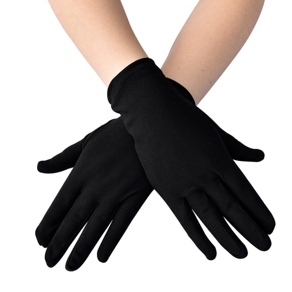 Nestiefly Men's and Women's Gloves Costume Accessories Wrist Length Stretch Cosplay Party Wedding Prom Gloves 2026 Black