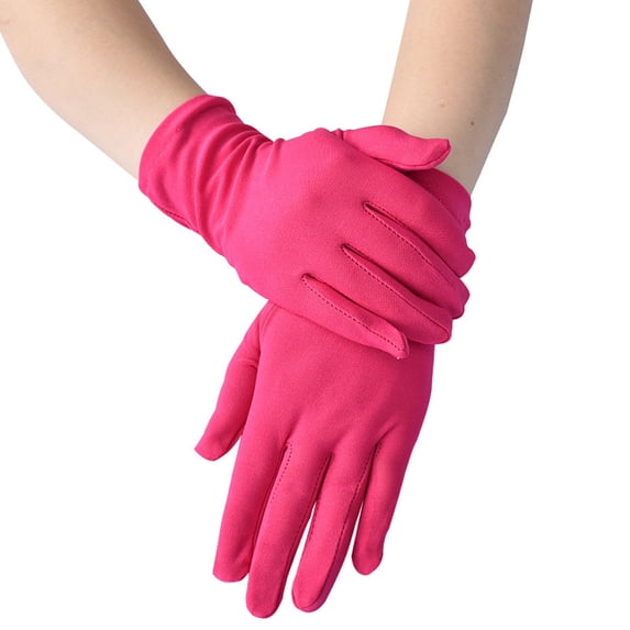 Nestiefly Men's and Women's Gloves Costume Accessories Wrist Length Stretch Cosplay Party Wedding Prom Gloves 2026 Hot Pink