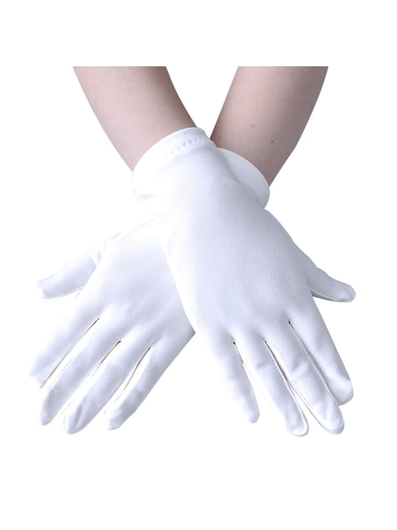 Men's and Women's Gloves Costume Accessories Wrist Length Stretch Cosplay Party Wedding Prom Gloves 2026 White