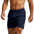 thumbnail image 1 of Nestiefly Mens Athletic Running Shorts Lightweight Quick Dry Drawstring Mesh Gym Shorts with Zipper Pockets Dark Blue M, 1 of 6