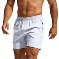 thumbnail image 1 of Nestiefly Mens Athletic Running Shorts Lightweight Quick Dry Drawstring Mesh Gym Shorts with Zipper Pockets White 3XL, 1 of 6