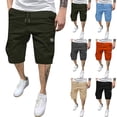 thumbnail image 1 of Nestiefly Mens Casual Cotton Twill Cargo Shorts Drawstring Classic Chino Stretch Short with Pockets Red 3XL, 1 of 5