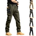 thumbnail image 1 of Nestiefly Mens Fleece Lined Cargo Pants Winter Snow Ski Waterproof Warm Outdoor Climbing Hiking Pant With Multi Pockets Green L, 1 of 6