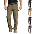 thumbnail image 1 of Nestiefly Mens Fleece Lined Cargo Pants Winter Snowboard Ski Waterproof Outdoor Climbing Hiking Pant Army Green L, 1 of 10