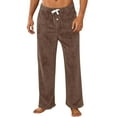 thumbnail image 1 of Nestiefly Mens Plush Warm Pajama Pants, Fluffy Soft Fleece Sleep Pant with Pockets Lounge Pj Bottoms for Men Brown M, 1 of 5