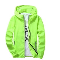 Nestiefly Mens Rain Jacket Hoodies Lightweight Waterproof With Hooded Outdoor Raincoat Jacket For Hiking Travel Fluorescent Green 3XL