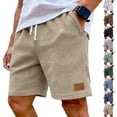 thumbnail image 1 of Nestiefly Mens Waffle Shorts Summer Casual Textured Knit Drawstring Elastic Waist Comfy Short with Pockets Beach Vacation Gray L, 1 of 7