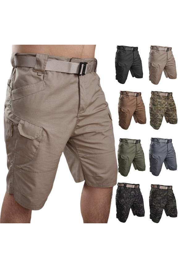 Mens Work Shorts Quick Dry Baggy Tactical Cargo Shorts Lightweight Ripstop Hiking Shorts Zipper Pockets Snake Pattern M
