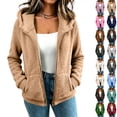 thumbnail image 1 of Nestiefly Oversized Fleece Jackets For Women Fashion 2026 Cardigan Coat Shaggy Warm Winter Outerwear Navy M, 1 of 7