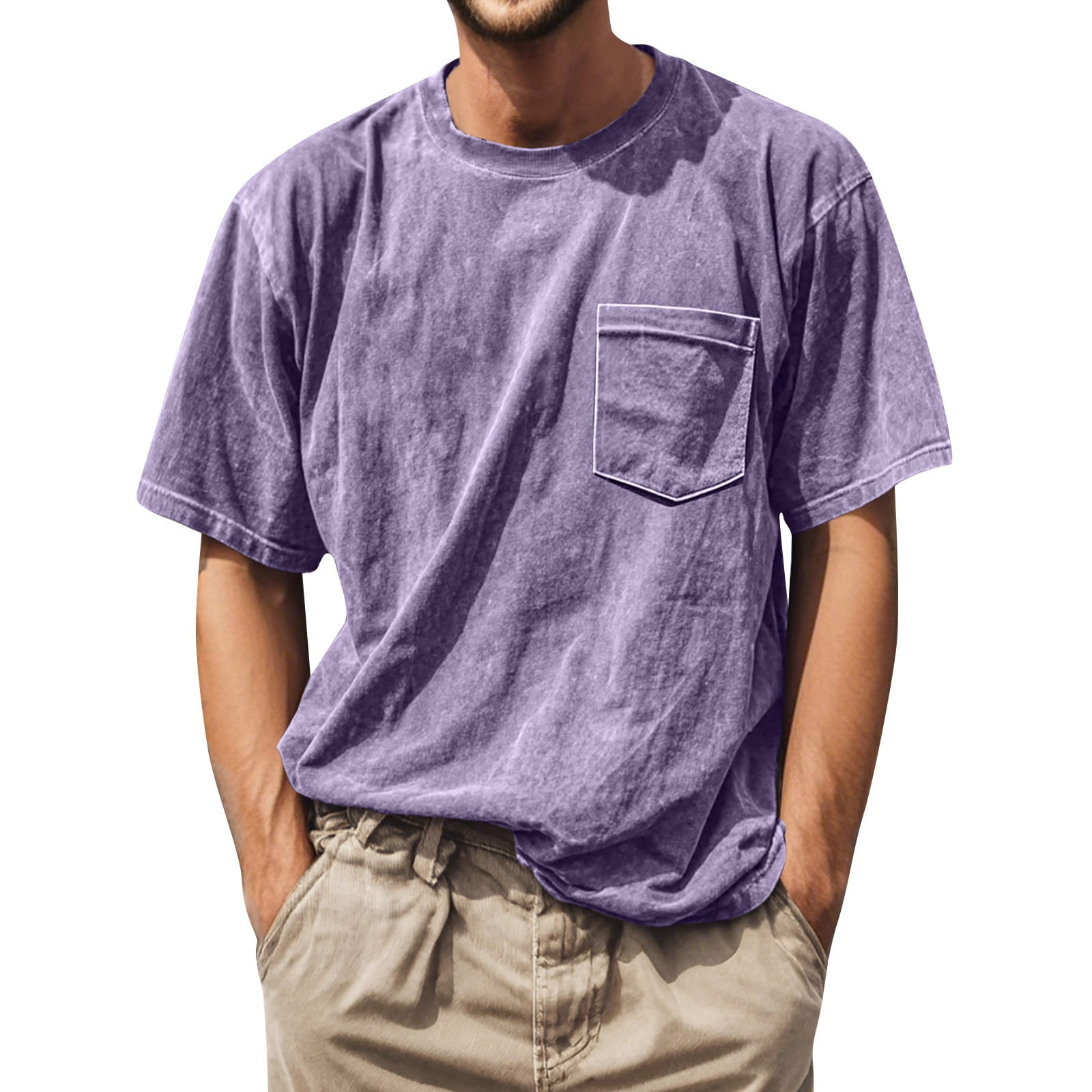 Nestiefly Oversized T Shirts for Men Plus Size Loose Fit Crew Neck ...