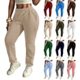 thumbnail image 1 of Nestiefly Plus SizeTall Women's Straight Leg Sweatpants Drawstring Elastic Waist Casual Joggers Pants with Pockets Open Bottom Coffee XL, 1 of 8