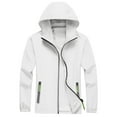 thumbnail image 1 of Nestiefly Rain Jacket Men Hoodies Waterproof Windbreaker, Lightweight Hooded Raincoat for Daily Casual White 3XL, 1 of 4