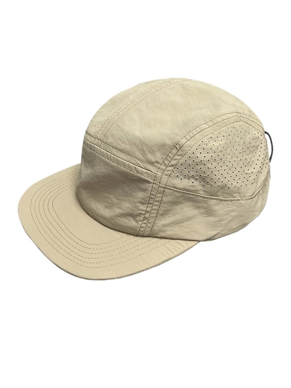 Short Brim Baseball Cap for Men, Quick Dry Mesh 5 Panel Hat, Lightweight Low Profile Outdoor Cap for Small Medium Heads 2026 Khaki One Size