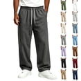 thumbnail image 1 of Nestiefly Sweatpants for Men Baggy Drawstring Elastic Waist Wide Leg Sweat Pants with Pockets Loose Athletic Workout Clothes Army Green XL, 1 of 6