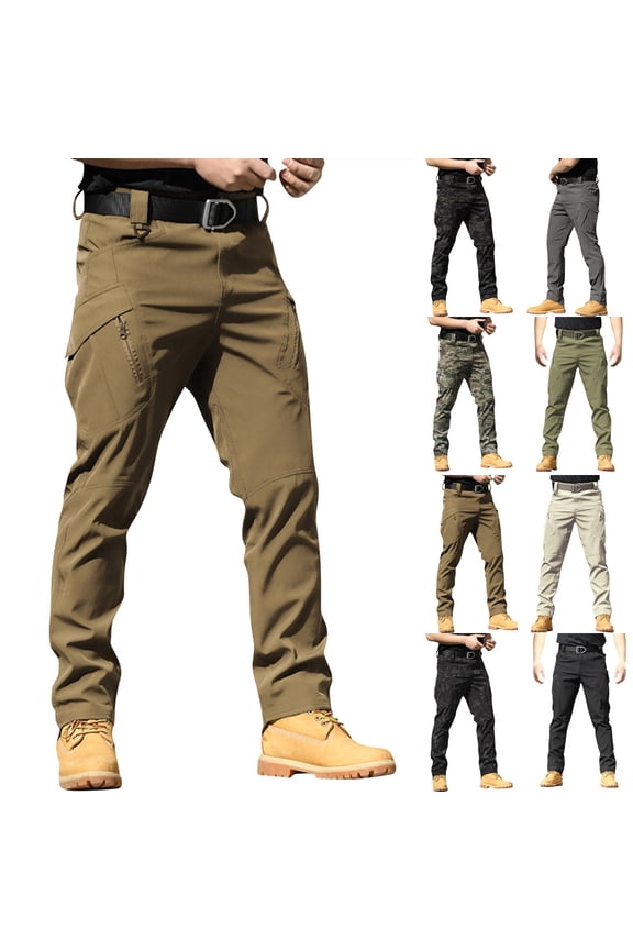 Tactical Cargo Pants for Men Hiking Work Pants Quick Dry Lightweight Breathable Waterproof Ripstop Travel Pant Gray L