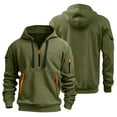 thumbnail image 1 of Nestiefly Tactical Hoodies For Men Long Sleeve Quater Zip Up Pullover Sweatshirt Casual Workout Mens Hoodies with Pockets 2026 Mint Green 5XL, 1 of 5