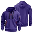 thumbnail image 1 of Nestiefly Tactical Hoodies For Men Long Sleeve Quater Zip Up Pullover Sweatshirt Casual Workout Mens Hoodies with Pockets 2026 Purple L, 1 of 5