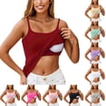 thumbnail image 1 of Nestiefly Tank Tops with Built in Bras Padded for Women Adjustable Spaghetti Strap Basic Sleepwear Workout Yoga Cami Tops Wine M, 1 of 6