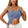 thumbnail image 1 of Nestiefly Tank Tops with Built in Bras for Womens 2026 Summer Camisole Adjustable Spaghetti Strap Padded Shelf Bra Cami Tops Light Blue M, 1 of 7
