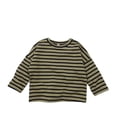 thumbnail image 1 of Nestiefly Toddler Girls Long Sleeve Striped Shirt Oversized Loose Casual Shirts Spring Fall Soft Cotton Pullover Tops Clothes Black 90, 1 of 8