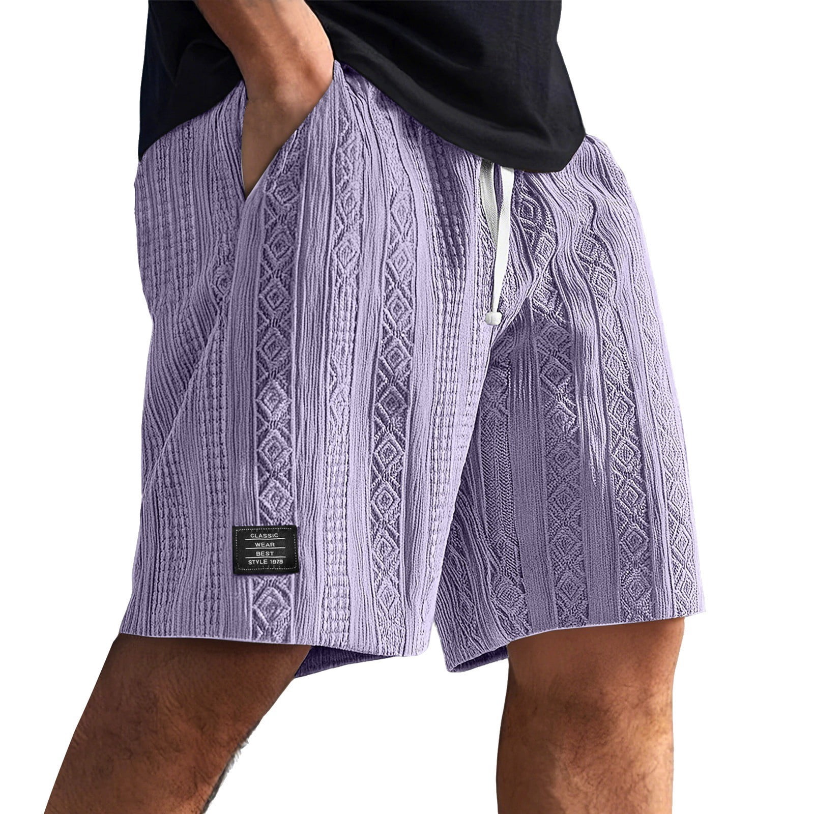 Nestiefly Men Running Shorts 7 Inch Drawstring Elastic Waist