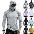 thumbnail image 1 of Nestiefly UPF 50 Long Sleeve Men Rash Guard, UV Sun Protection Shirts Lightweight Hoodies for Hiking Fishing with Mask Navy S, 1 of 10
