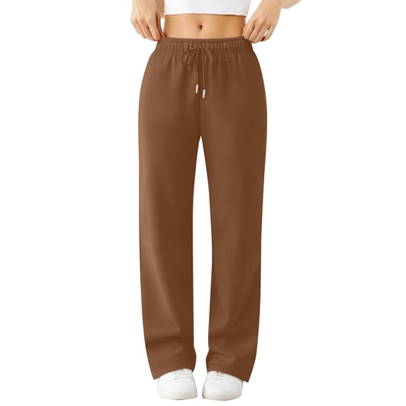 Nestiefly Wide Leg Sweatpants Women Low Rise Baggy Sweatpants Y2K Drawstring Cotton Lounge Pants Womens Fall Winter Fashion 2026 Coffee L