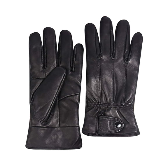 Nestiefly Winter Genuine Sheepskin Leather Gloves for Men,Black Touchscreen Glove,Driving Motorcycle Gloves with Warm Lining 2026 Black