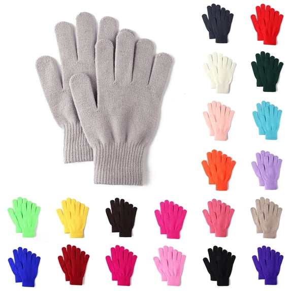 Nestiefly Winter Gloves For Adults,Basic Stretchy Knit Warm Gloves For Men, Women Red