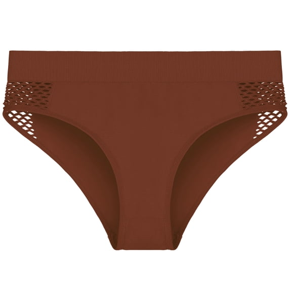 Nestiefly Women Briefs Hollow Out Breathable Comfort Panties | High Waisted Soft Underwear Panties 2026 Brown S