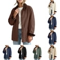 thumbnail image 1 of Nestiefly Women Button Down Barn Jackets Fall Fashion Lightweight Casual Office Work Shacket with Front Deep Pockets Coffee S, 1 of 9