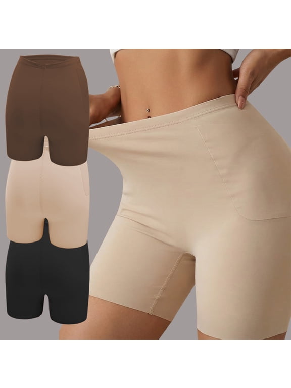 Women High Waisted Cooling Slip Shorts for Under Dresses Seamless Short Boyshorts Anti Chafing Underdress Short Black XL