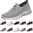 thumbnail image 1 of Nestiefly Women Walking Shoes Woven Orthopedic Wide Slip On Arch Support Sneakers Walking Non Slip Shoes Gray US-8, 1 of 7