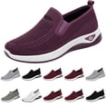 thumbnail image 1 of Nestiefly Women Walking Shoes Woven Orthopedic Wide Slip On Arch Support Sneakers Walking Non Slip Shoes Vermilion US-7.5, 1 of 8