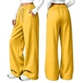 thumbnail image 1 of Nestiefly Women’s Barrel Sweatpants Wide Leg Baggy Pants High Waisted Joggers with Drawstring Waist with Pockets 2026 Yellow 2XL, 1 of 8