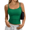 thumbnail image 1 of Nestiefly Women's Basic Tank Tops Adjustable Spaghetti Strap Camisole Slim Fit Summer Going Out Cami Tops 2026 Green M, 1 of 5