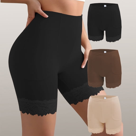 Nestiefly Women's High Waist Lace Shaping Boyshorts Panties Soft Breathable Anti Chafing Underwear for Dresses Daily Coffee XL
