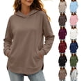 thumbnail image 1 of Nestiefly Women's Modal Soft Oversized Hoodies Long Sleeve Hooded Sweatshirts Pullover Top with Kangaroo Pocket Light Green L, 1 of 6