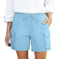 thumbnail image 1 of Nestiefly Women's Shorts Hiking Cargo Quick Dry Golf Active Athletic Shorts 7" Lightweight Summer with Pockets Light Blue 2XL, 1 of 8