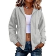 thumbnail image 1 of Nestiefly Women's Zip Up Y2K Hoodies 2026 Fall Fashion Long Sleeve Hooded Sweatshirts Casual Jacket Winter Clothes Gray L, 1 of 5