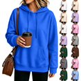 thumbnail image 1 of Nestiefly Womens Hoodie Sweatshirt Oversized Lightweight Loose Long Sleeve Pullover Hooded Sweatshirt With Pockets Royal Blue L, 1 of 6