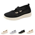 thumbnail image 1 of Nestiefly Womens Shoes Woven Arch Support Slip-On Sneakers Breathable Soft Indoor Outdoor Non Slip Casual Walking Sport Shoe Black Wide 8, 1 of 7