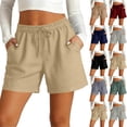thumbnail image 1 of Nestiefly Womens Shorts Lightweight Bermuda Shorts for Women Casual 5 Inch Inseam Summer Linen Shorts with Pockets Army Green 2XL, 1 of 7