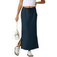 thumbnail image 1 of Nestiefly Womens Side Slit Maxi Skirts Elastic High Waisted Drawstring Casual Long Sweat Skirts, 1 of 7