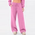 thumbnail image 1 of Nestiefly Womens Sweatpants Fall Winter Baggy Wide Leg Sweatpant Fleece Lined Straight Leg Sweat Pants Pink S, 1 of 5