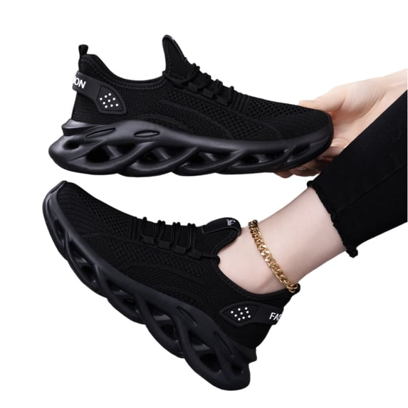 Nestiefly Womens Walking Shoes Mesh Non Slip Gym Sports Casual Fashion Sneakers Black 37
