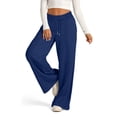 thumbnail image 1 of Nestiefly Womens Wide Leg Sweatpants Drawstring Elastic Waist Baggy Lounge Pants Baggy Sweat Pant Fall Winter Joggers Pant with Pockets Dark Blue L, 1 of 7