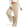 thumbnail image 1 of Nestiefly Womens Wide Leg Sweatpants Drawstring Elastic Waist Baggy Lounge Pants Baggy Sweat Pant Fall Winter Joggers Pant with Pockets Khaki L, 1 of 7