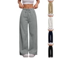 thumbnail image 1 of Nestiefly Womens Wide Leg Sweatpants Low Rise Baggy Pants Fall Fashion Lounge Lightweight Sweat Pants with Pockets Light Gray XL, 1 of 6